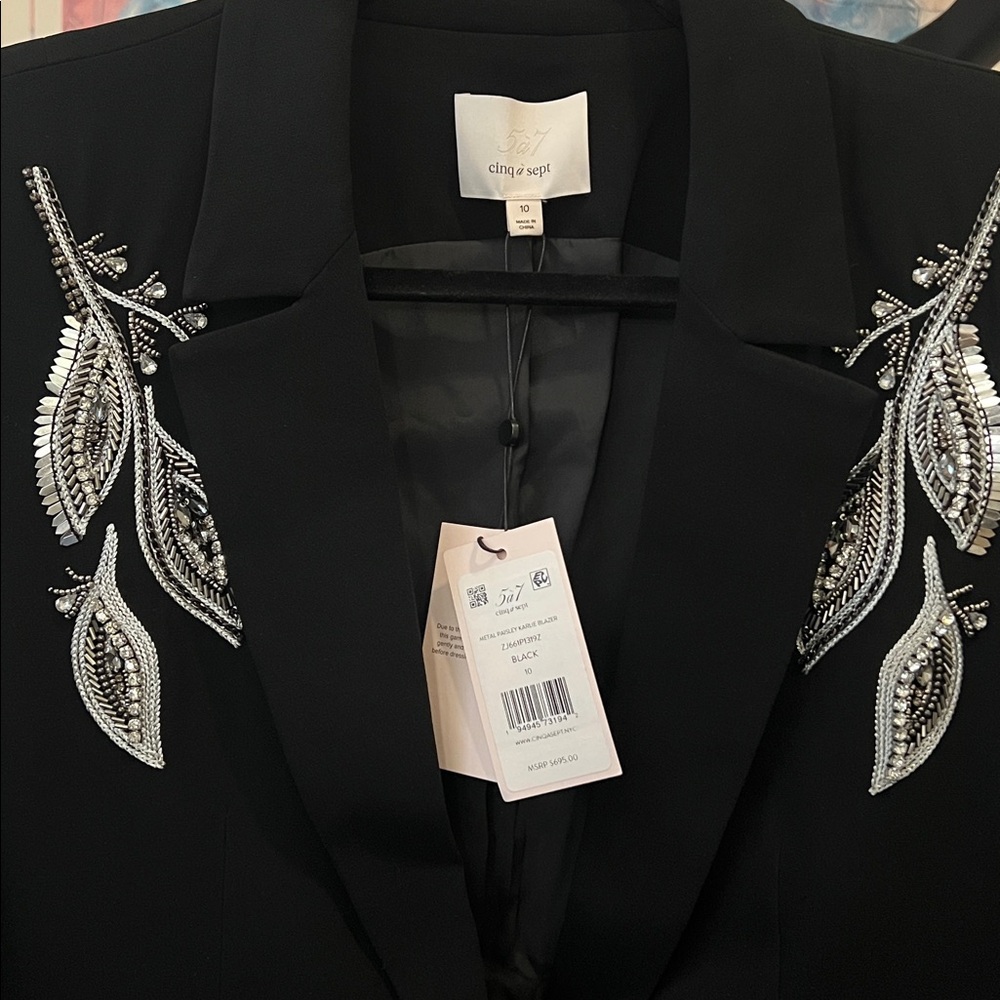 Cinq a Sept Karlie Beaded Paisley Blazer - Picture 7 of 8